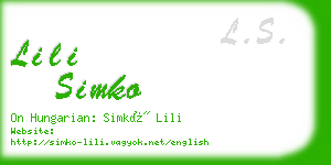 lili simko business card