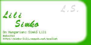 lili simko business card